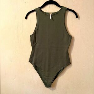 NWOT Free People Bodysuit, Army Green, SZ XS